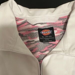 Dickies Women's White Nusring or Casual Jacket with Pink Lining